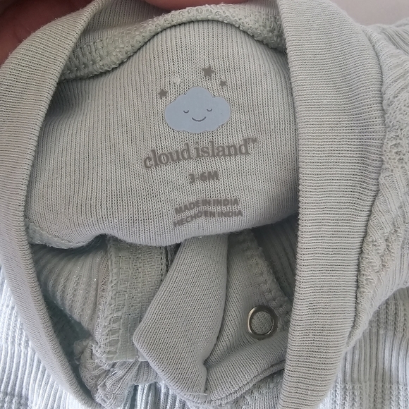 Set of 2 Baby Girl 3-6 M Bodysuits Carters & Cloud Island Green Pink Floral - Picture 8 of 11